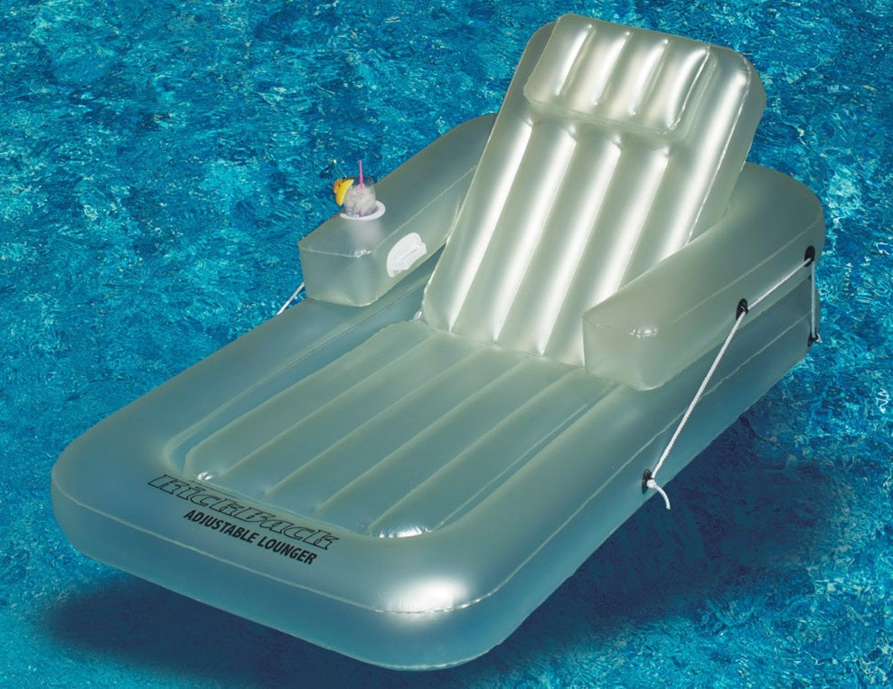  Inflatable Light Blue Water Sports Kickback Adjustable Lounger Raft 74-Inch - Clear - Bonton