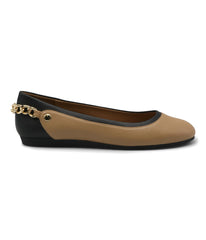 Czar Chain Detailed Spectator Flats Camel