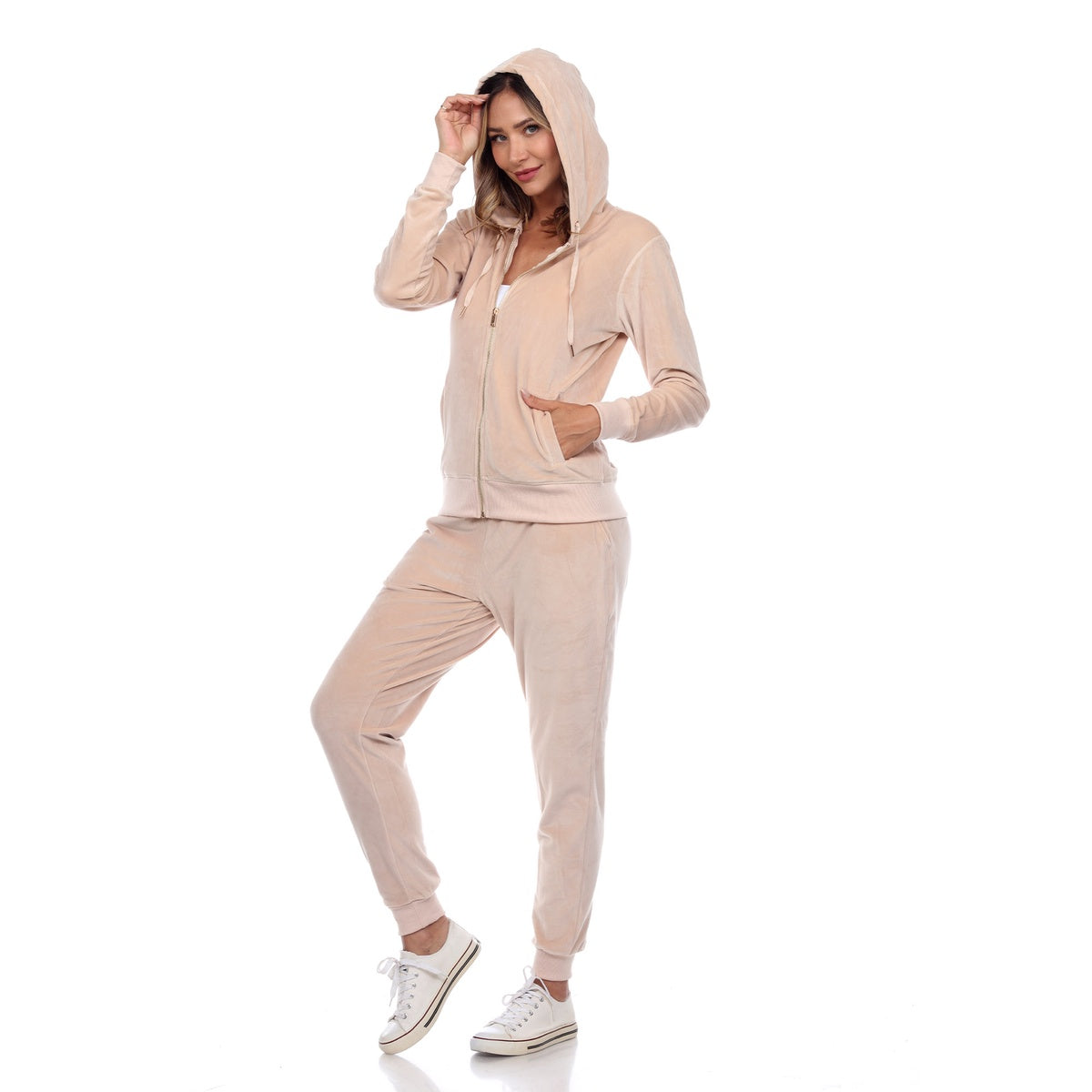  White Mark Women's 2 Piece Velour Tracksuit Set - S - Bonton