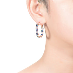 Colored Cubic Zirconia Inside Out Hoop Earrings