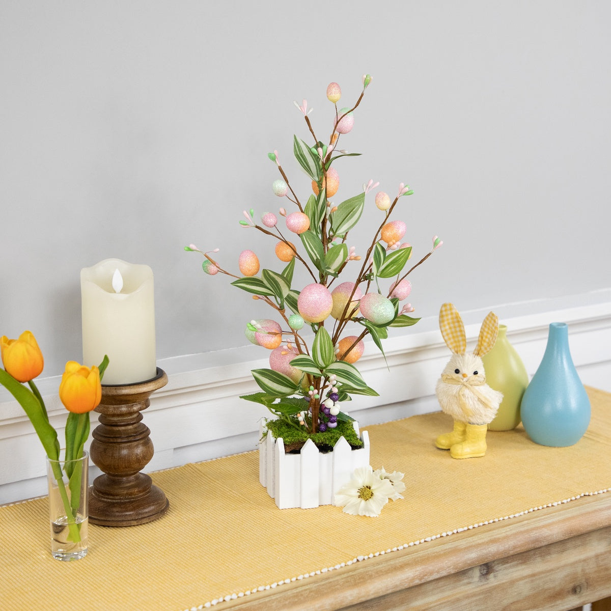  Northlight Artificial Potted Twig Tree With Easter Eggs - 18