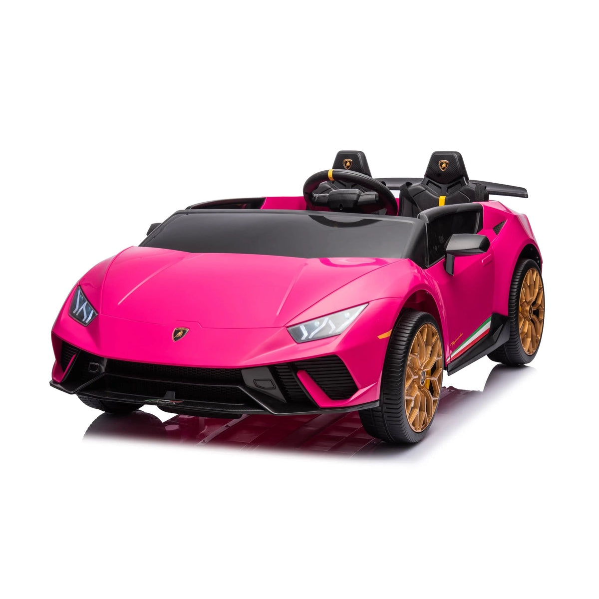  Freddo 24V Lamborghini Huracan 2 Seater Kids' Electric Ride-On - Black - Bonton