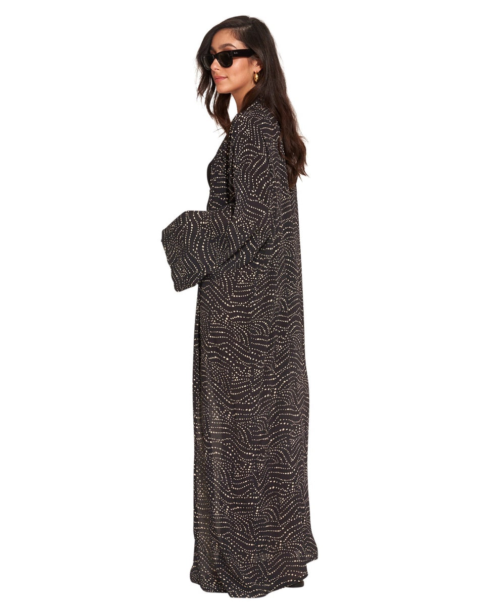  Gottex Beach Life Issey Maxi Cover Up Kimono - GOTTEX BEACH LIFE ISSEY BLACK - Bonton