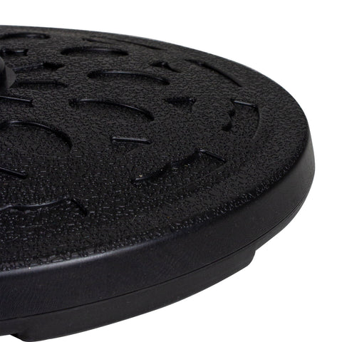 Black Flat Round Resin Base Stand for Patio Umbrella - 21lbs