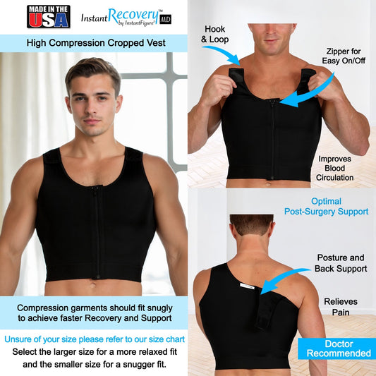 InstantRecoveryMD Compression Cropped Vest With Hook-N-Loop MD307
