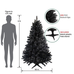 Full Colorado Spruce Artificial Halloween Tree - 6' - Black - Unlit