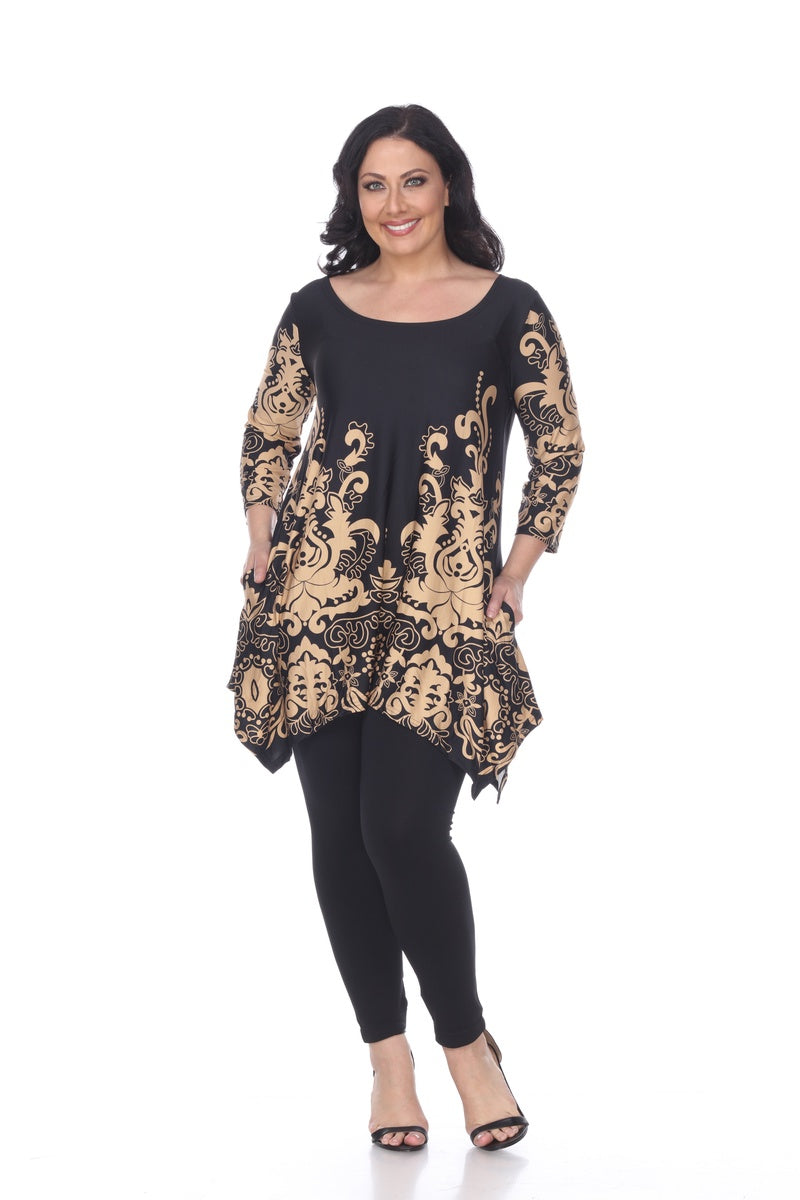  White Mark Plus Size Yanette Tunic Top - 1X - Bonton