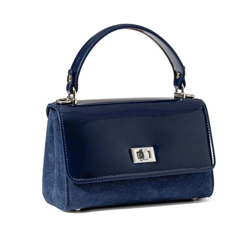 Lili Bag - Black Patent & Suede