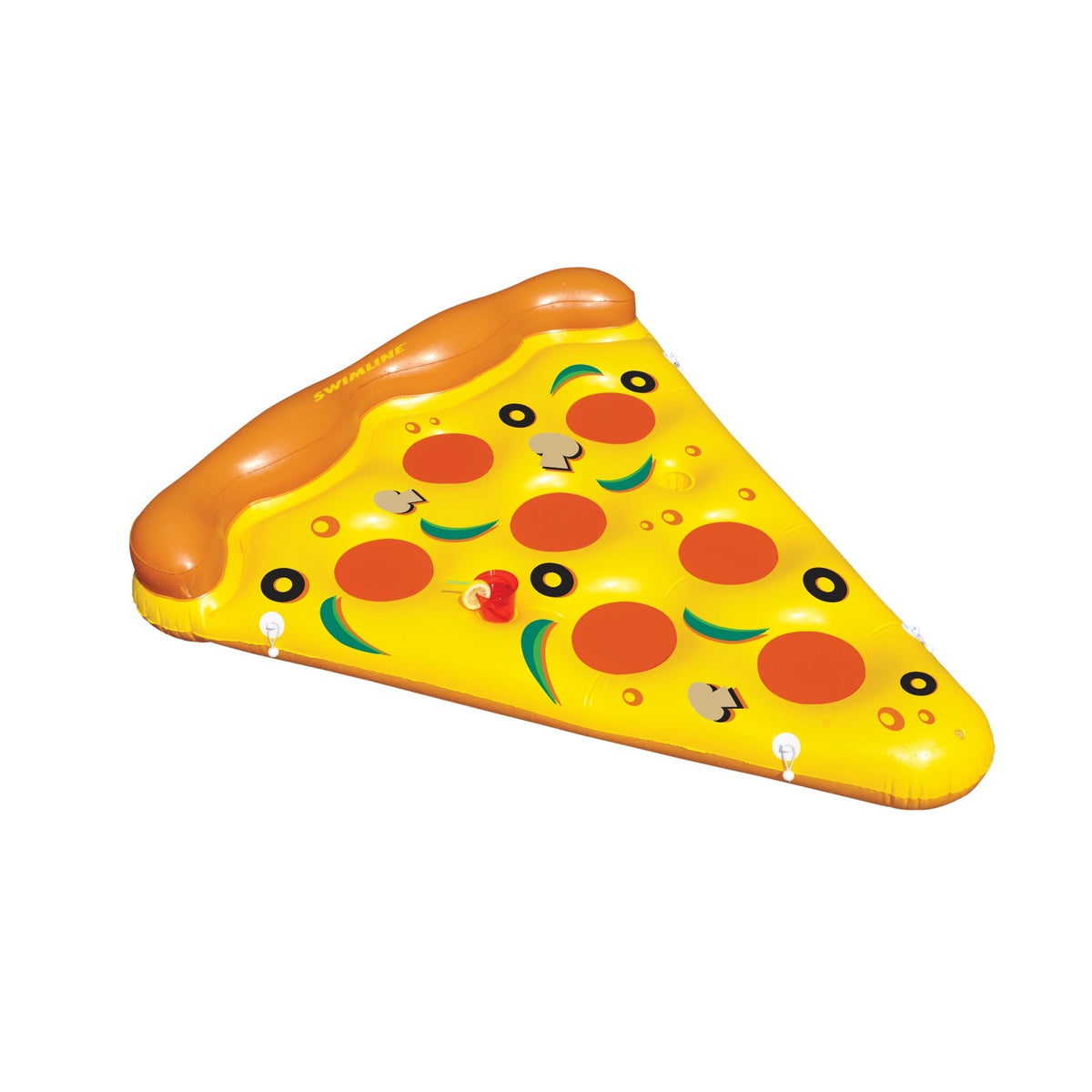  Swim Central Inflatable Yellow and Orange Pizza Slice Swimming Pool Float Raft - 72