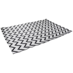 4' X 6' Black and White Chevron Rectangular Outdoor Area Rug