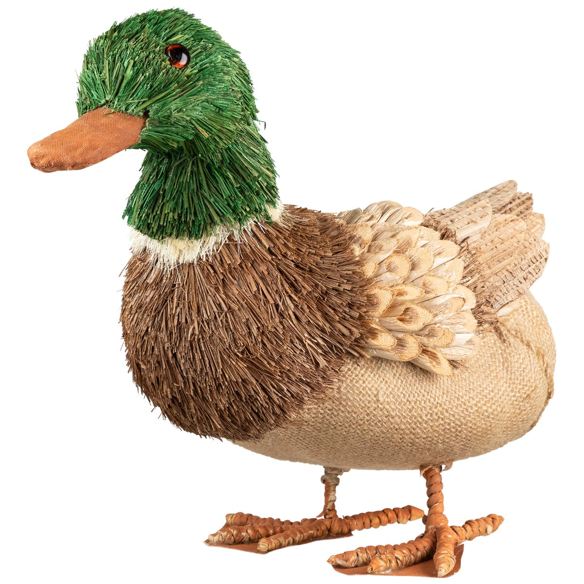  Northlight Standing Woodland Burlap Duck Spring Figure - 11.5