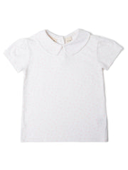 Short Sleeved Peter Pan Collar T-Shirt