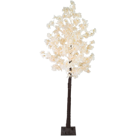 6' LED Lighted White Floral Artificial Tree - Warm White Lights