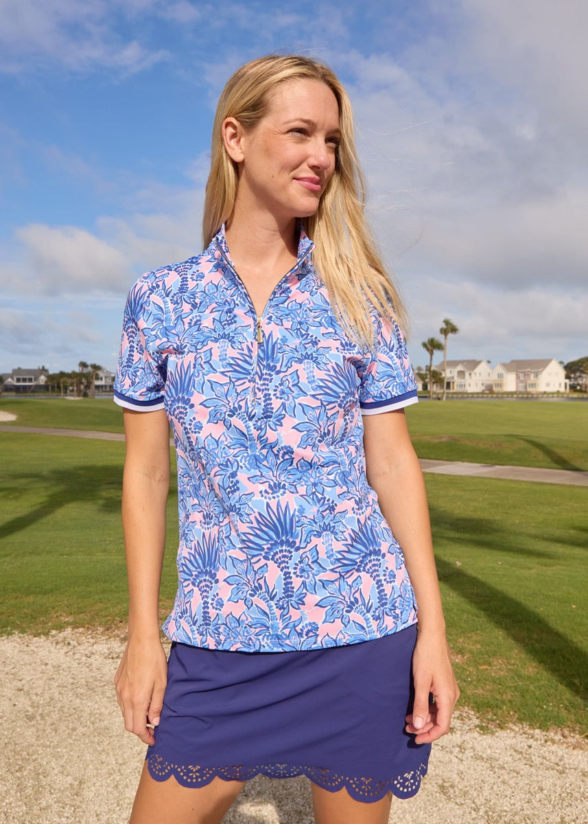  Cabana Life Palm Beach Short Sleeve Collared 1/4 Zip - XS - Bonton