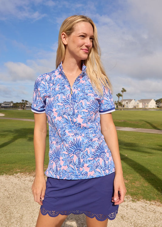 Palm Beach Short Sleeve Collared 1/4 Zip