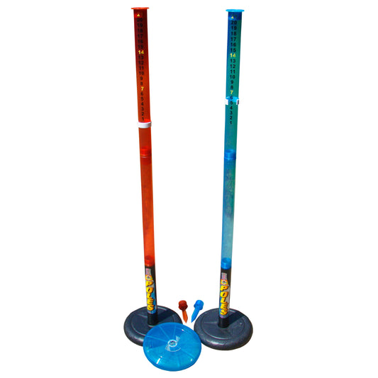 Backyard Fun - Lighted Deluxe Disc & Poles Game - Poles, Yard/Beach Spikes, Flying Disc, Score Keepers-Multi-One Size-1