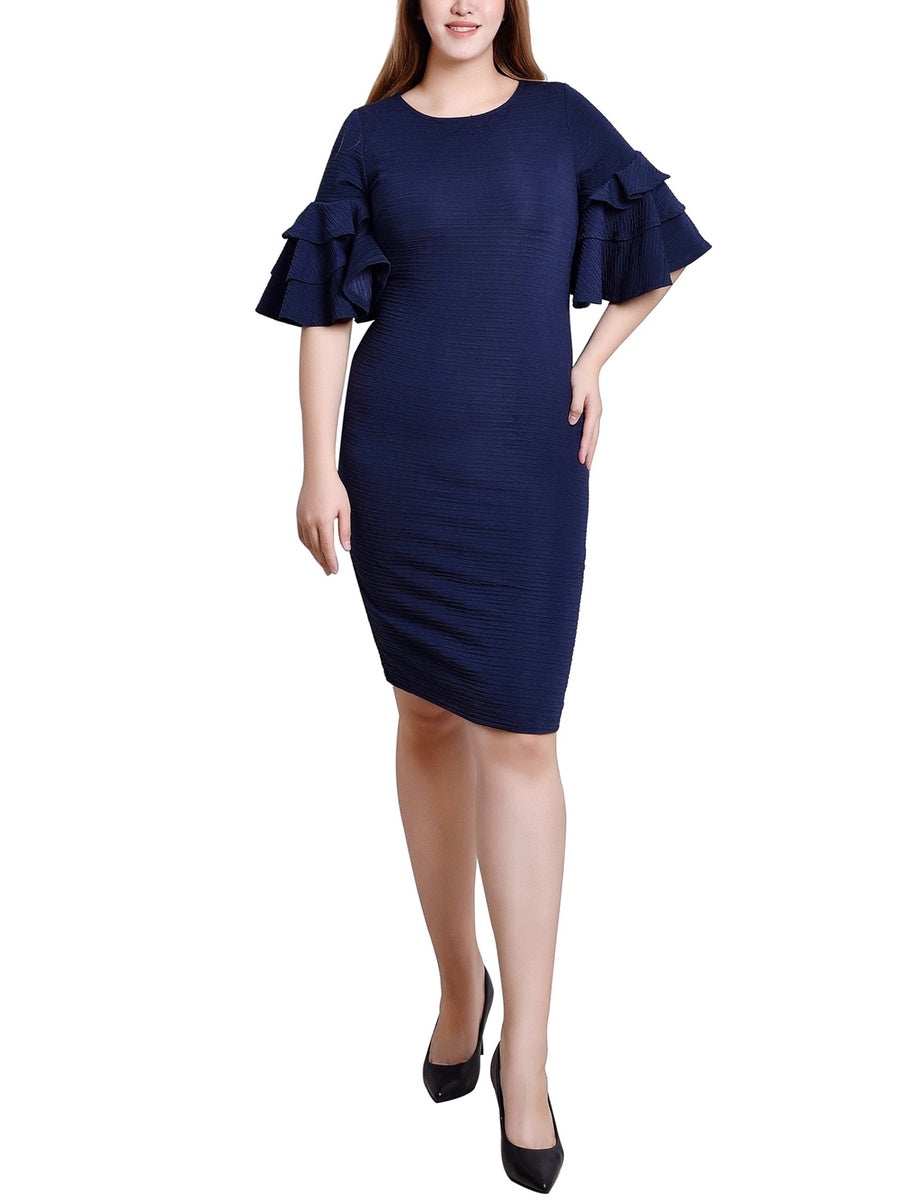  NY Collection Bolero Sleeve Body Con Dress - Blush - Bonton