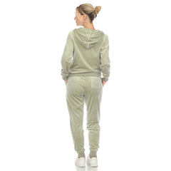 Women's 2 Piece Velour Tracksuit Set