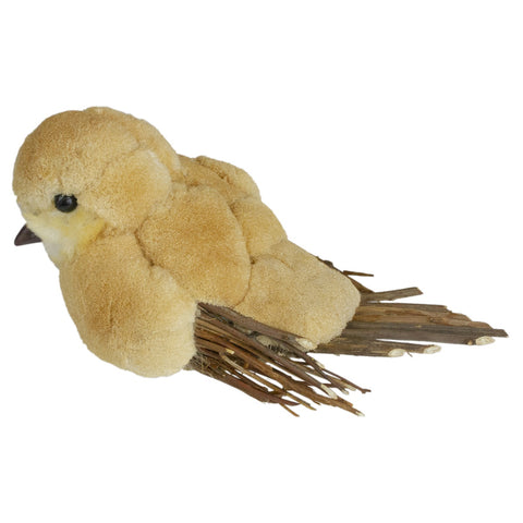 Autumn Harvest Twig Bird With Sequins - 8.5" - Orange and Brown