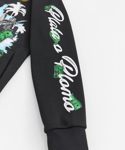 Pablo Applique Hoodie - Black