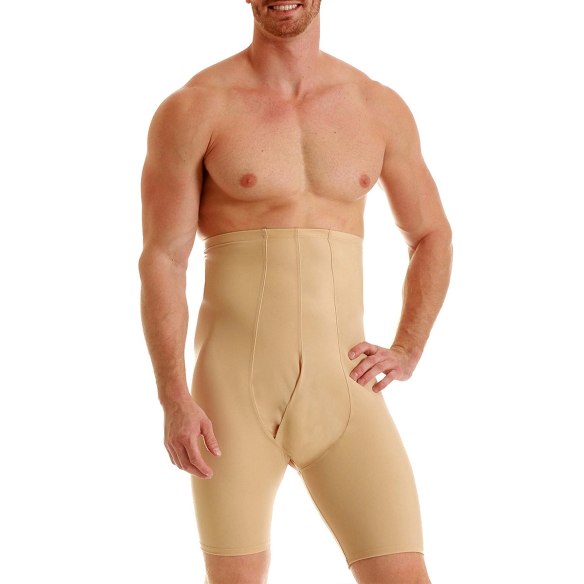  InstantFigure Insta Slim Compression Hi-Waist Undershorts Boxer Brief MS20031 - Black - Bonton