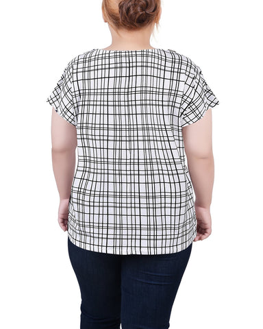 Plus Size Short Extended Sleeve Top