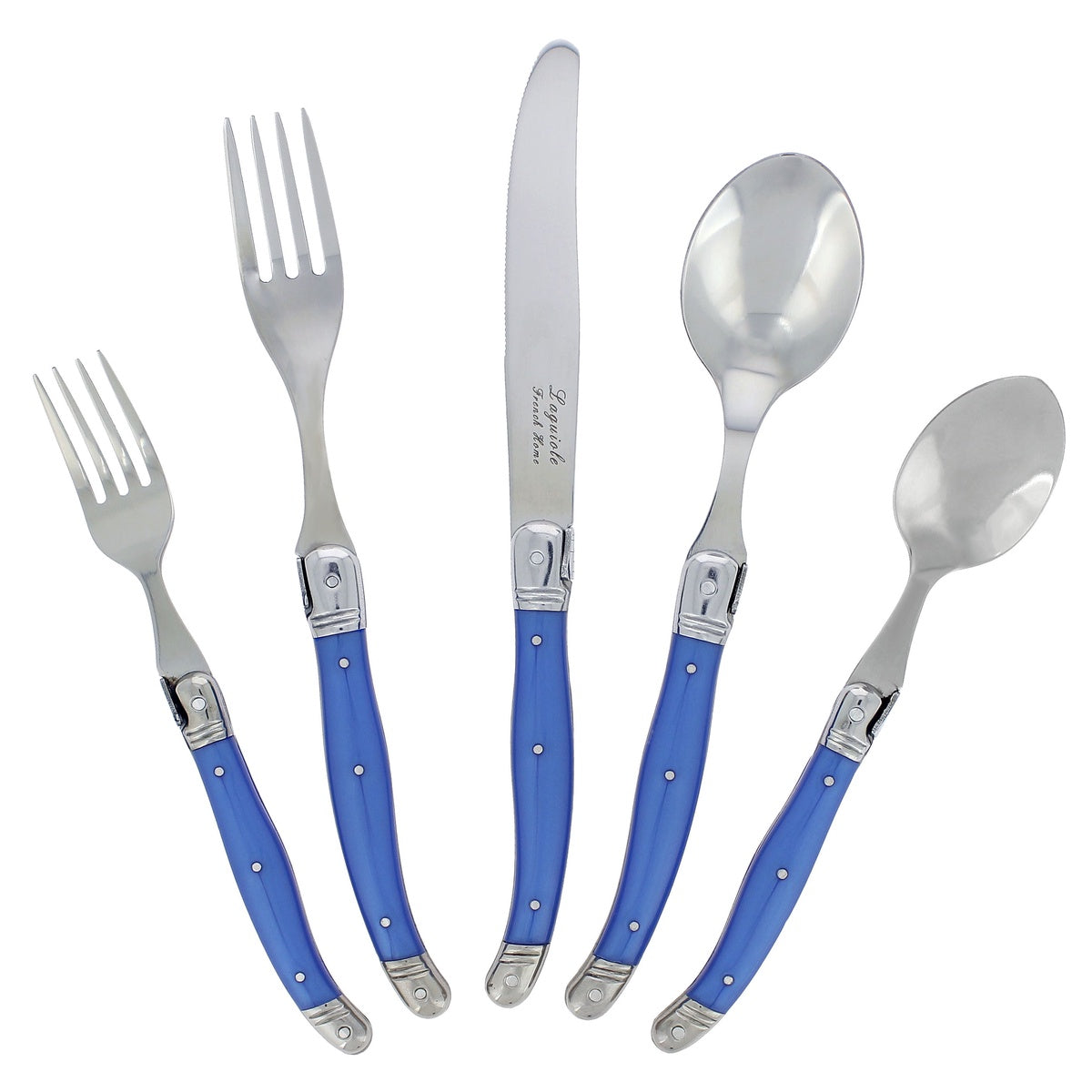  French Home Laguiole 20 Piece Stainless Steel Flatware Set, Service for 4, French Blue - Default Title - Bonton