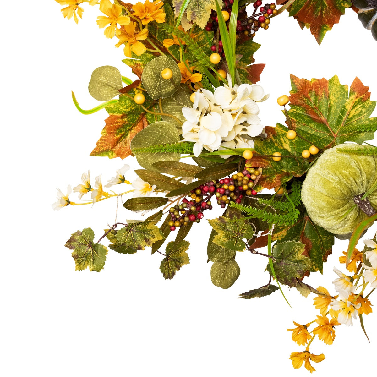  Northlight Pumpkins and Berries Artificial Fall Harvest Twig Wreath  24-Inch  Unlit - Default Title - Bonton