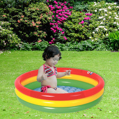 59" Red  Yellow  and Green Inflatable Round Kiddie Swimming Pool