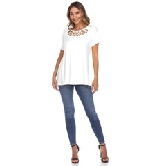 Women's Crisscross Cutout Short Sleeve Top