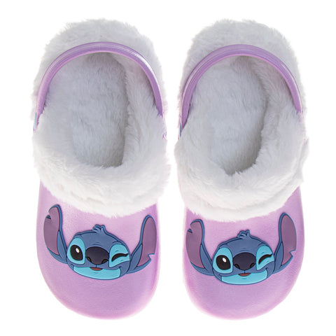 Disney Lilo & Stitch Fuzzy Fleece Lined Clogs for Girls and Womens Winter Warm Plush Garden Shoes