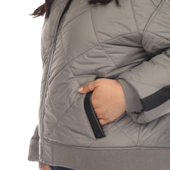 Plus Size Lightweight Diamond Quilted Puffer Bomber Jacket