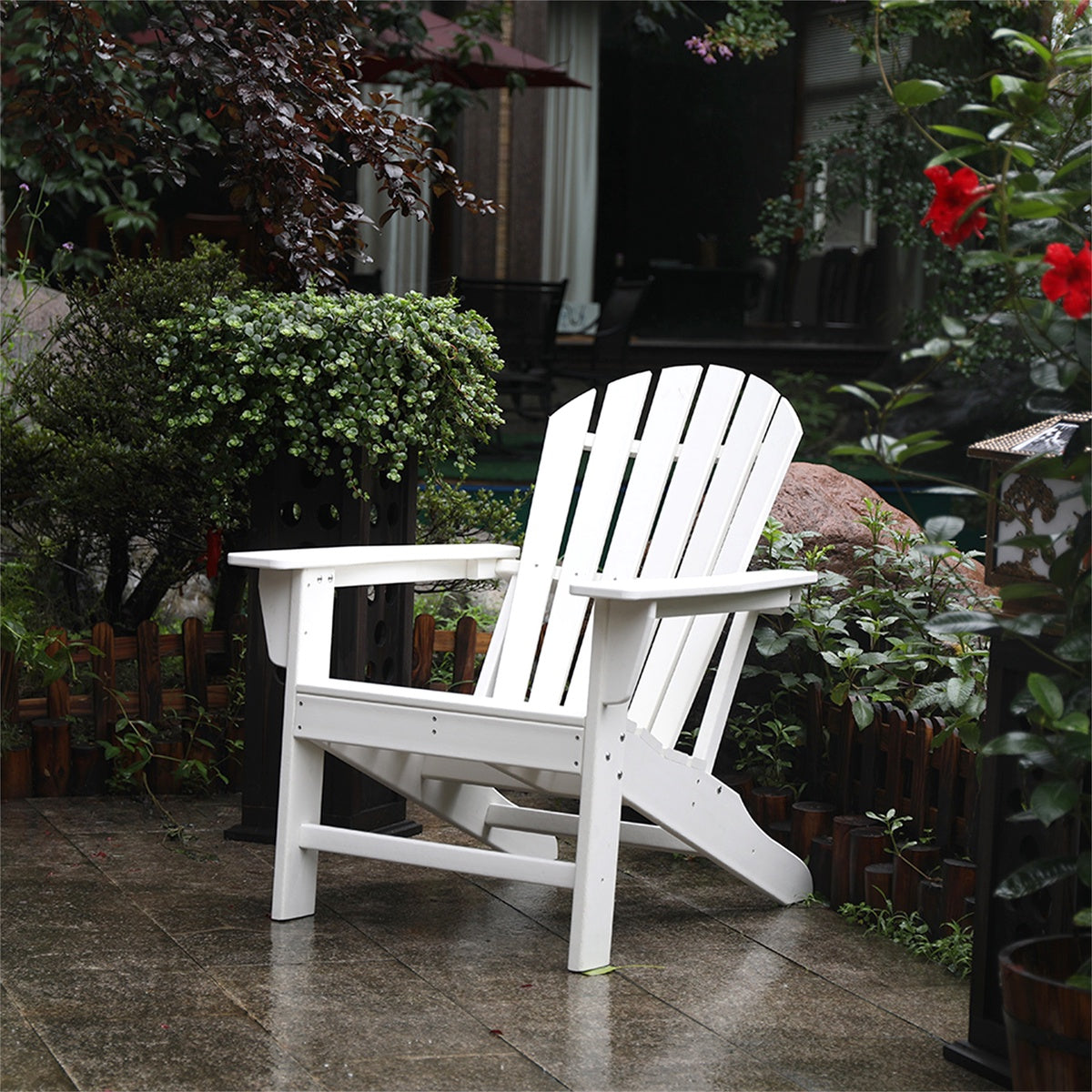  Northlight All Weather Recycled Plastic Outdoor Adirondack Chair  White - Default Title - Bonton