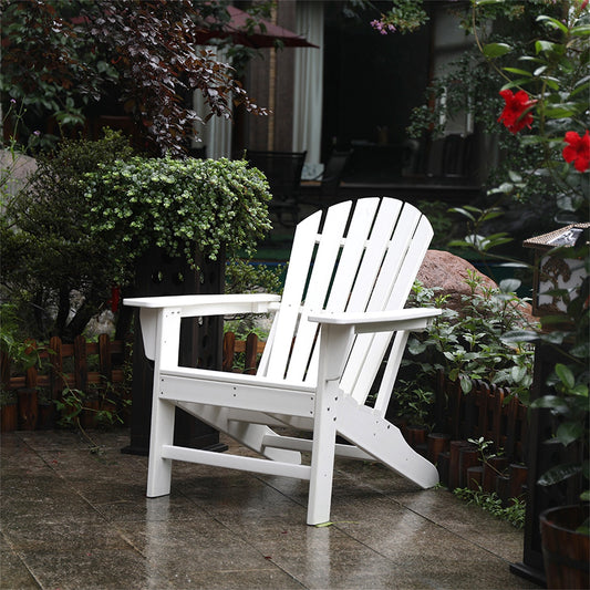 All Weather Recycled Plastic Outdoor Adirondack Chair  White