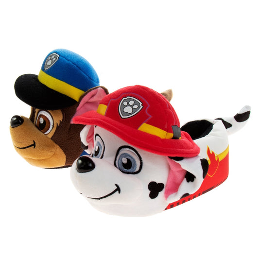 Nickelodeon Paw Patrol Marshall and Chase 3D Toddler Boys' Dual Sizes Slippers