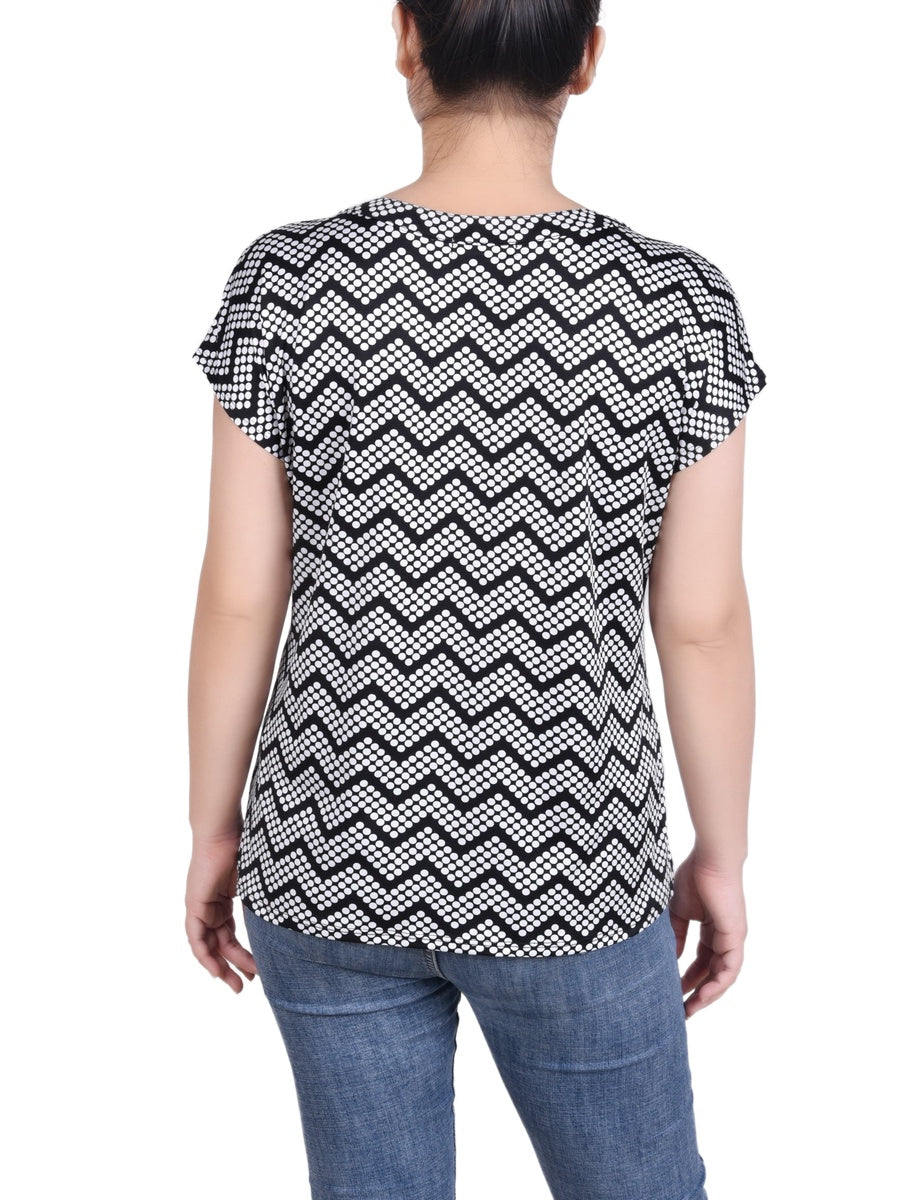  NY Collection Extended Sleeve Top With Grommets - Nice Icemoon - Bonton