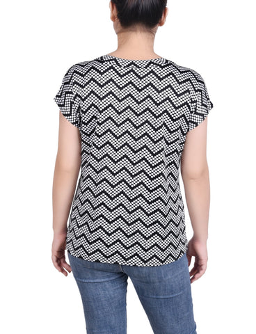 Extended Sleeve Top With Grommets