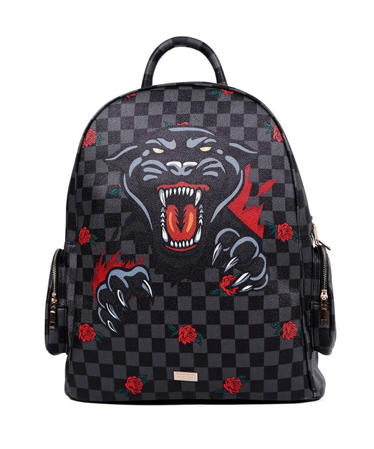 Panther Check Backpack - Black