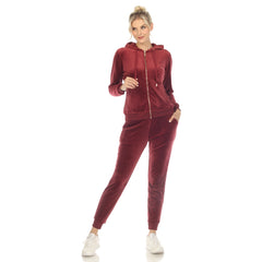 Women's 2 Piece Velour Tracksuit Set