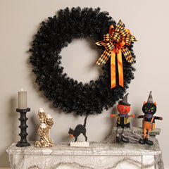 Colorado Spruce Artificial Halloween Wreath - 36" - Black - Unlit