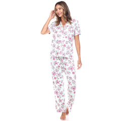 Women's Short Sleeve & Pants Tropical Pajama Set