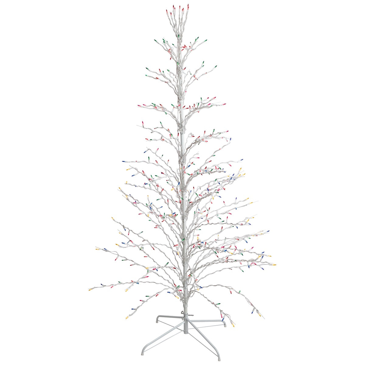  Northlight Cascade Twig Tree Outdoor Christmas Decoration - 6' - White - Multi Lights - Default Title - Bonton
