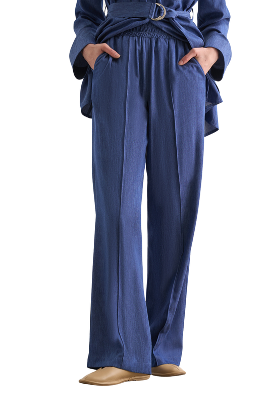 Denim  Elastic Trousers - Pants