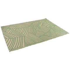 4' X 6' Green and Beige Leaf Design Rectangular Outdoor Area Rug