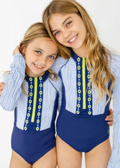 Girls Seaside Long Sleeve One-Piece