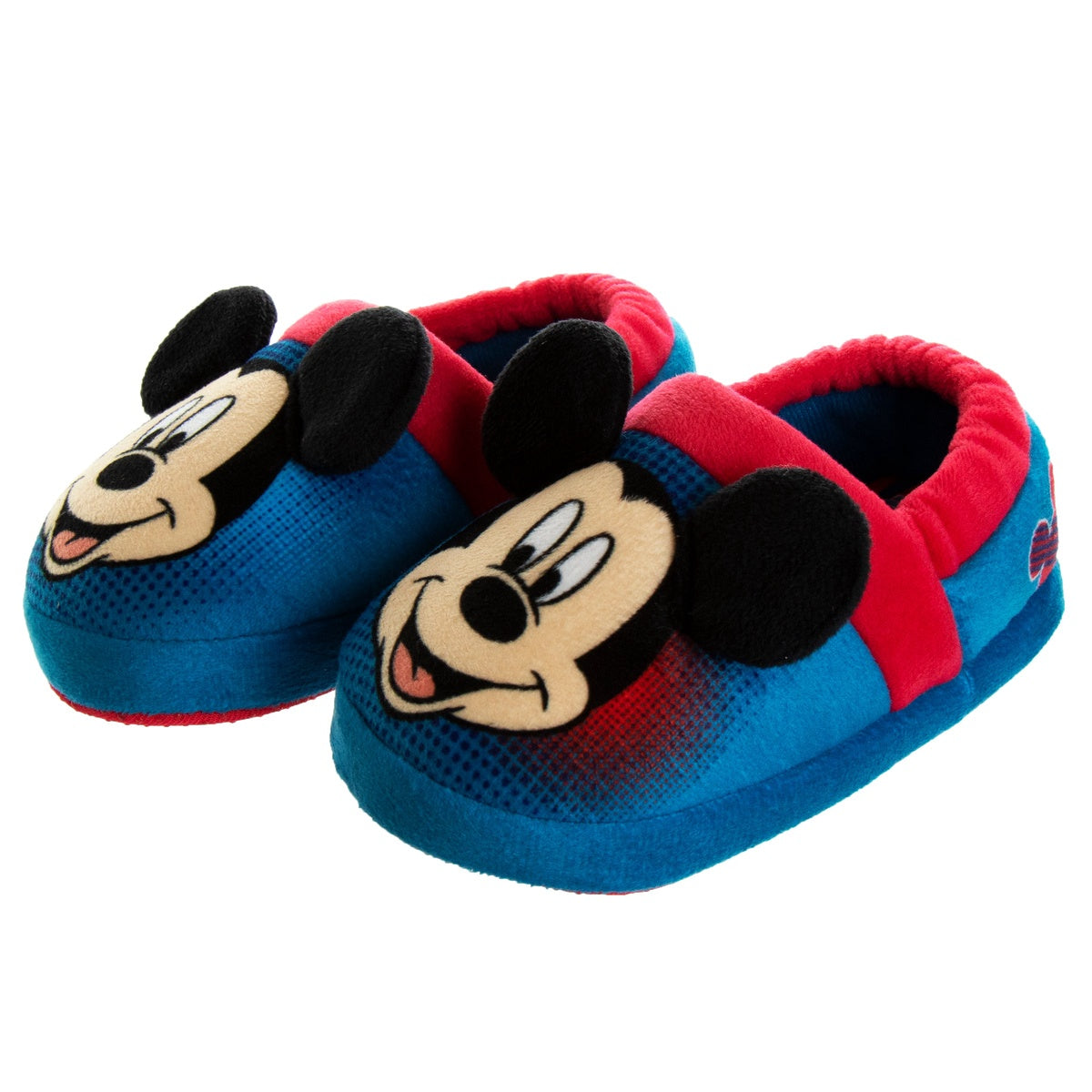  Josmo Disney Mickey Mouse Boys' Slippers - Cozy Plush Fuzzy Lightweight Warm Comfort Soft House Shoes - Navy Blue Red (Size 5-12 Toddler) - 5-6 - Bonton