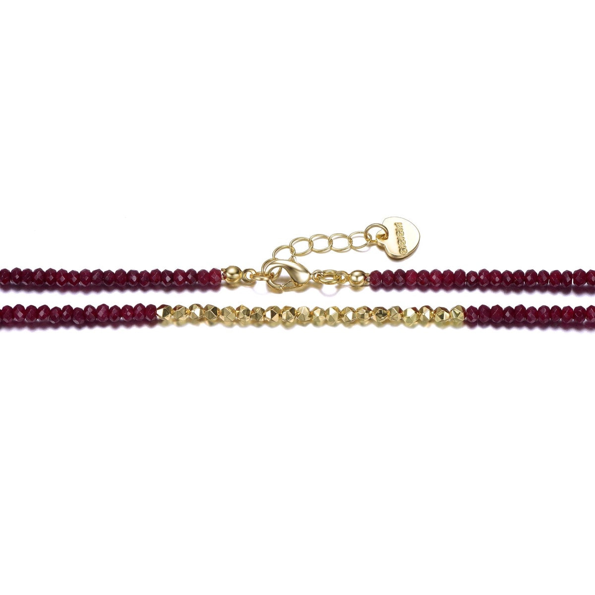  GigiGirl Kids' 14k Gold Plated With Red and Gold Plated Mineral Beads Necklace - Default Title - Bonton