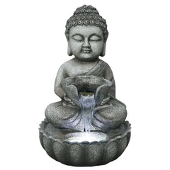 21.5" Buddha in Sukhasana Pose Outdoor Garden Water Fountain