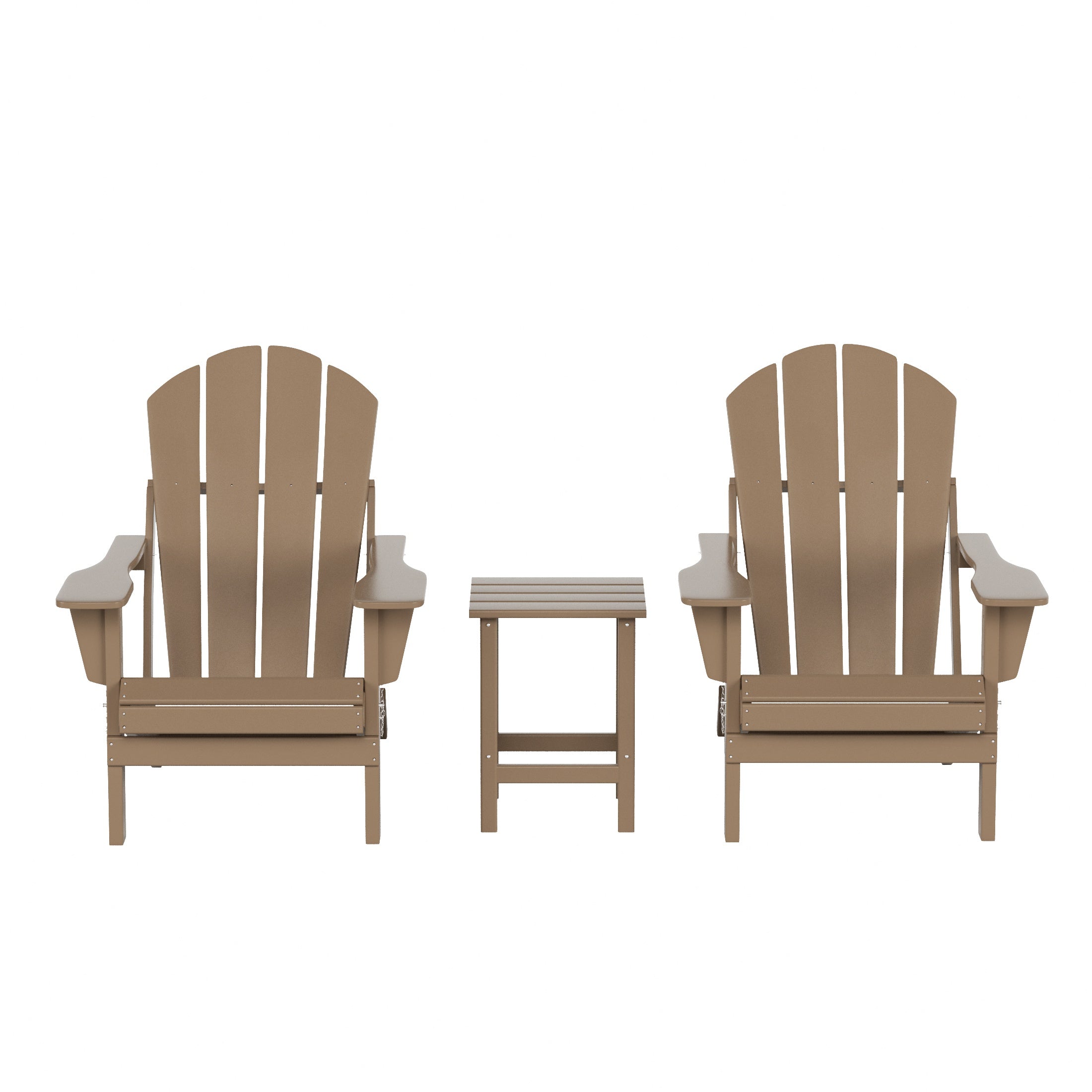  Westin Furniture 3-Piece Outdoor Patio Adirondack Conversation Seating Set - Red - Bonton