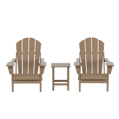 3-Piece Outdoor Patio Adirondack Conversation Seating Set